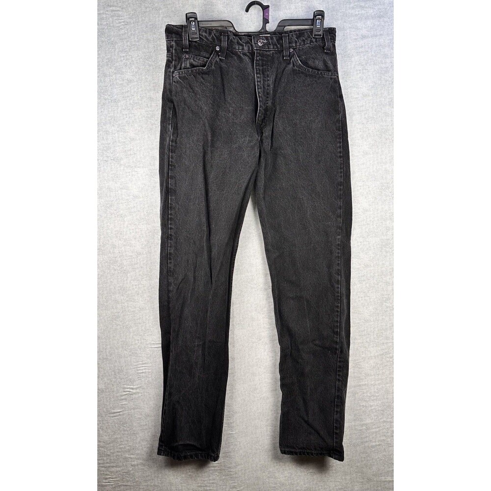 Levis 505 Jeans Mens 36x34 Black Denim  Straight Leg Casual Zipper